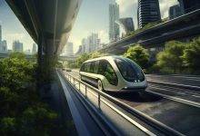 modern car futuristic road